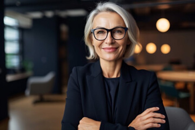 Woman standing confidently in the front of the room: Griffin Cornerstone Advisors